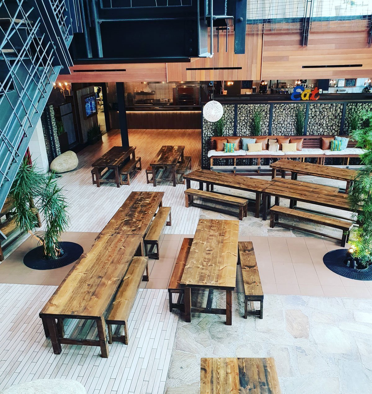 8' Hickory Table & Bench Set