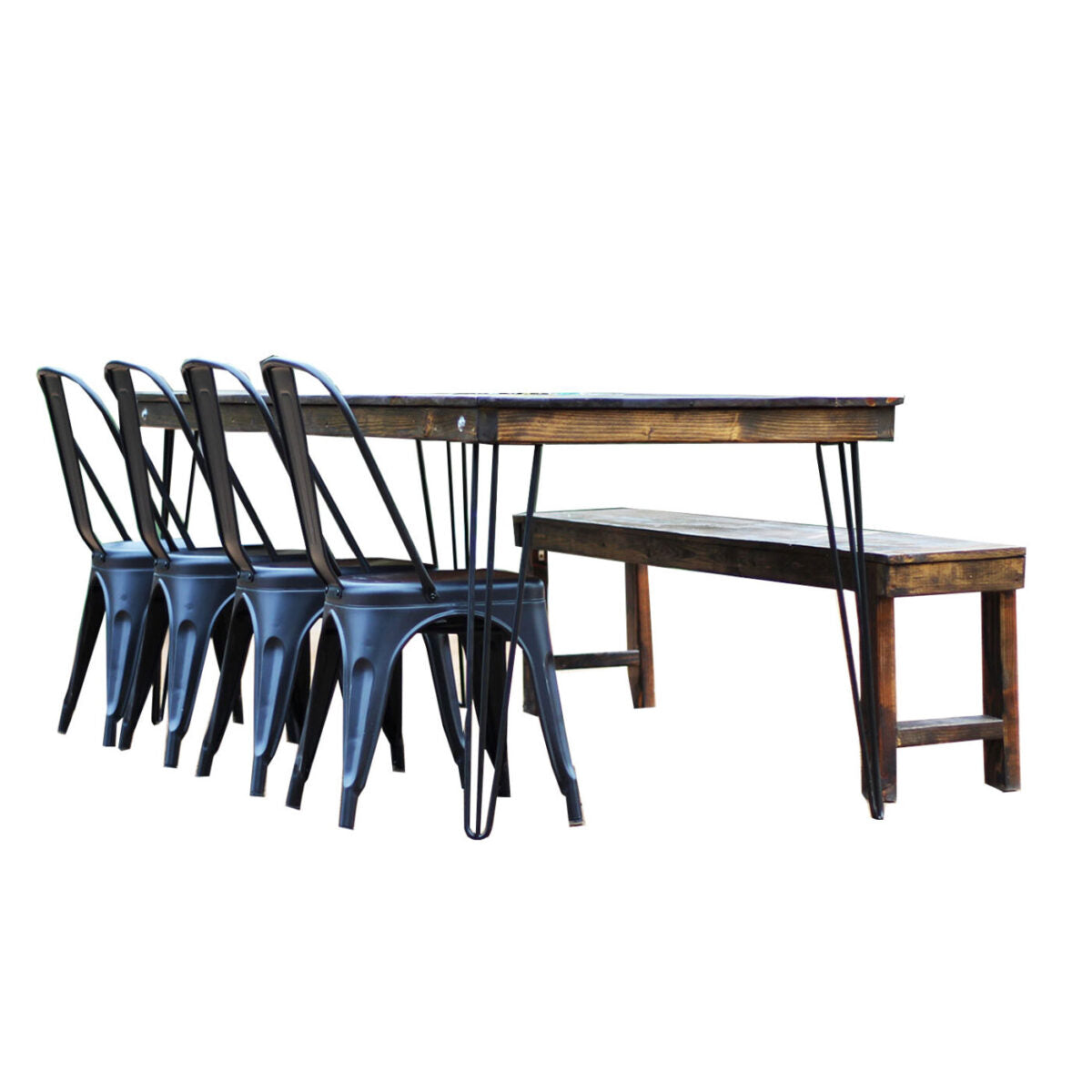 8' Hickory Hairpin Farm Table