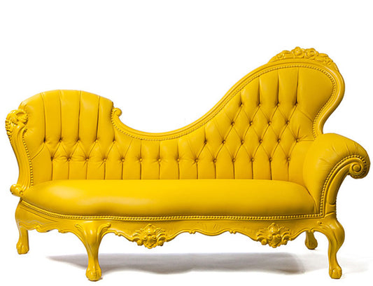Jasmine Chaise Yellow Mirrored