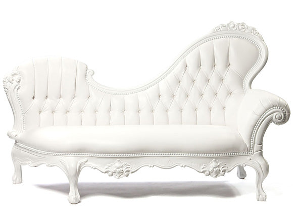 Jasmine Chaise White Mirrored