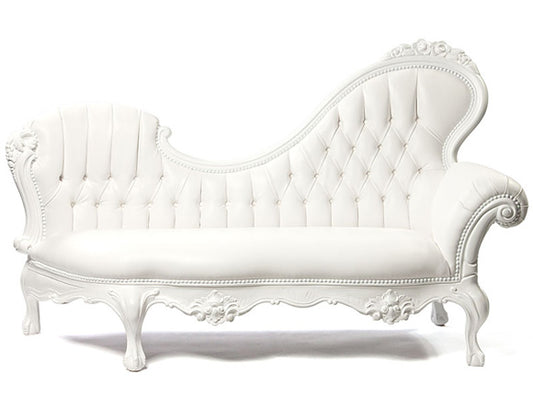 Jasmine Chaise White Mirrored
