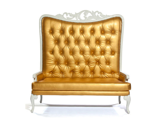 Tiffany Love Seat Gold With White Frame