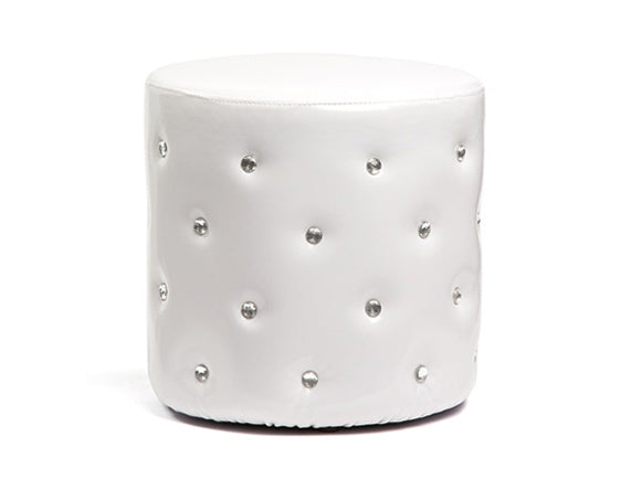 Diva Round Ottoman White