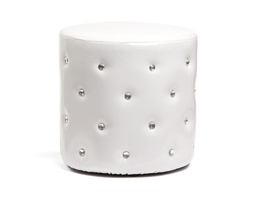 Diva Round Ottoman White