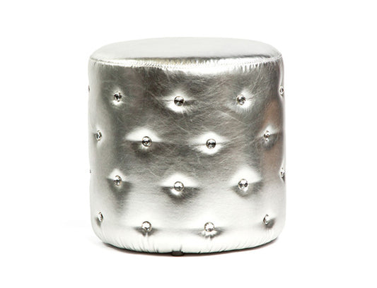 Diva Round Ottoman Silver