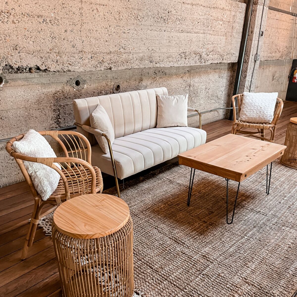 Honey Rattan Side Table