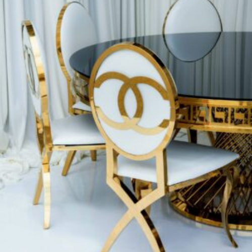 Chanel Gold And White Chairs