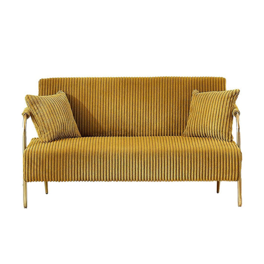 Butterscotch Ribbed Love Seat