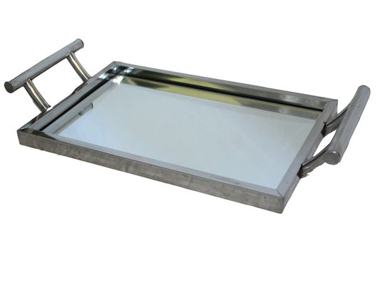 Small Modern Chrome Mirror Tray