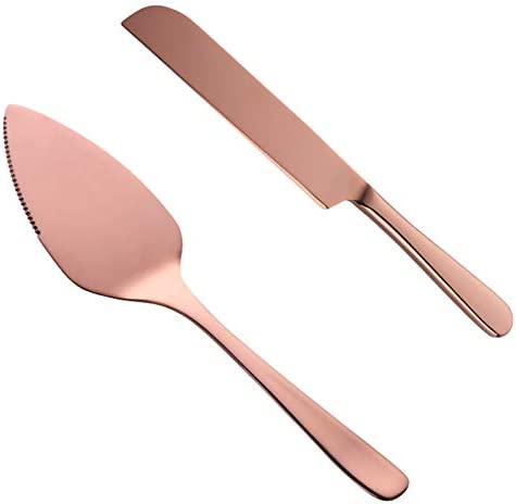 Rose Gold Cake Knife & Server Set