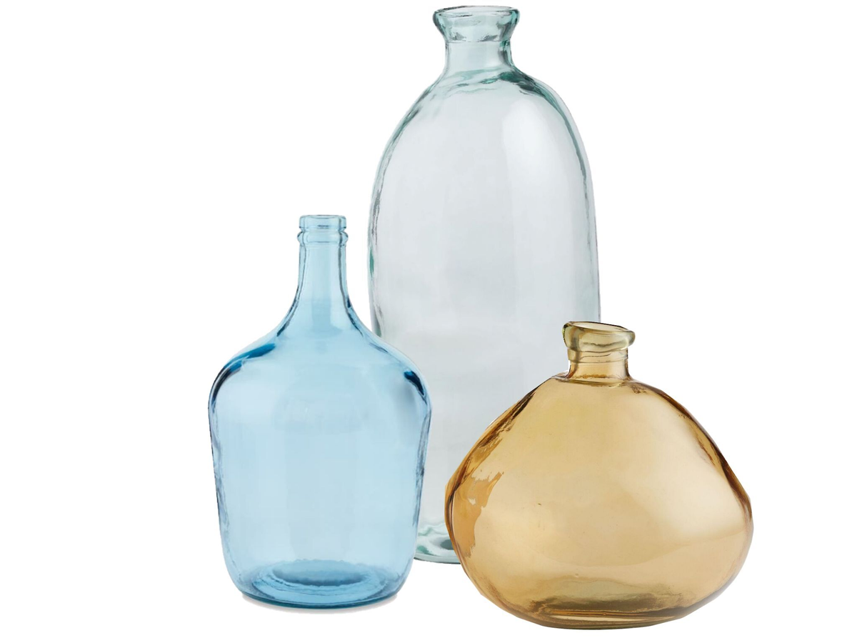 Glass Floor Vase Trio