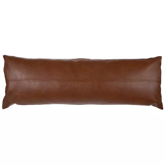 Dark Brown Leather Lumbar Pillows