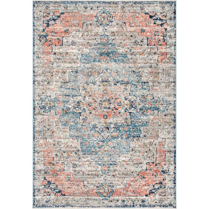 Peach & Blue Rug - 6.5'x9'