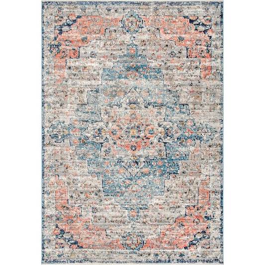 Peach & Blue Rug - 6.5'x9'