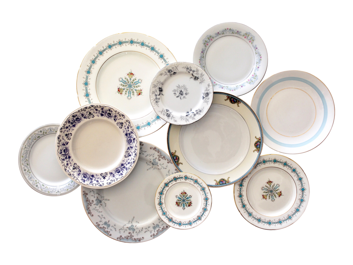 Blue Vintage China Plates - Lunch / Salad