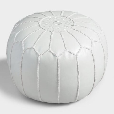 White Moroccan Pouf