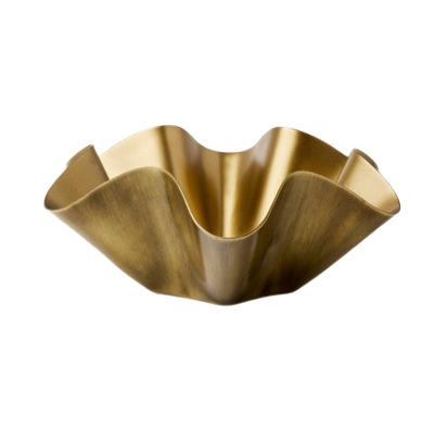 Wavy Metal Bowl Vase