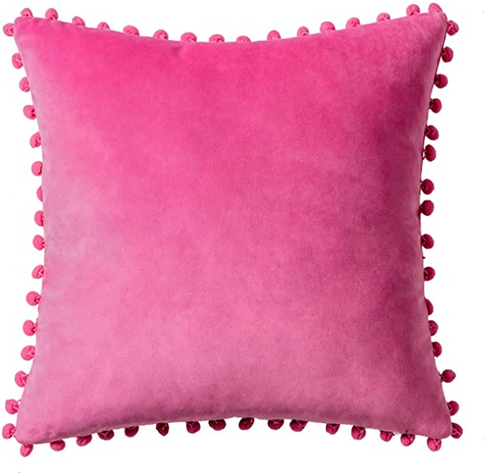 Bright Pink Pom Pom Pillows