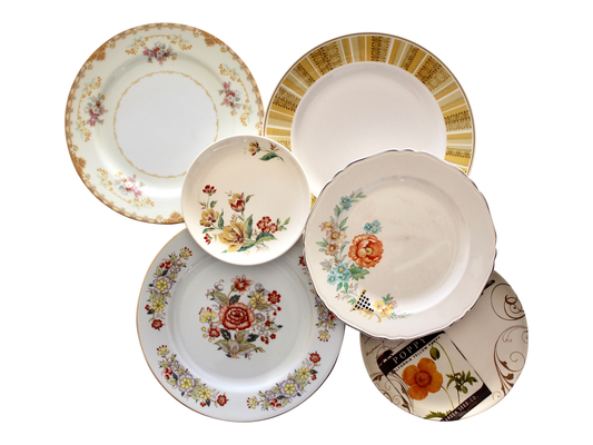 Yellow Vintage China Plates - Dessert / Bread & Butter
