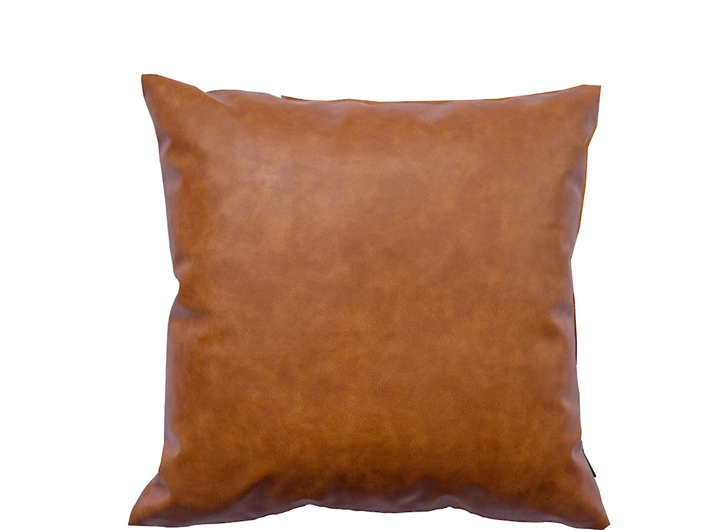 Cognac Brown Leather Pillows