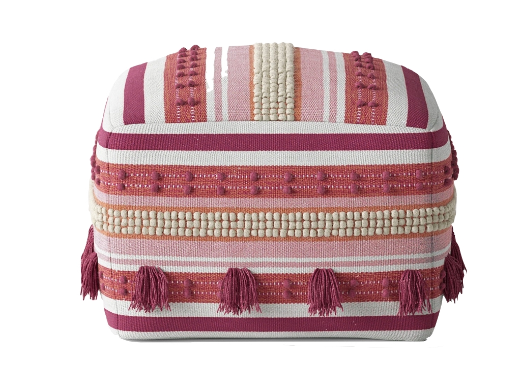 Pink Boho Pouf