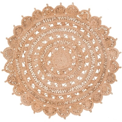 Boho Round Jute Rug - 5'