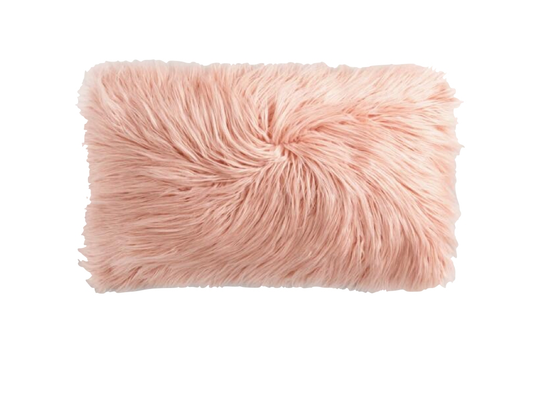Blush Pink Fur Lumbar Pillow
