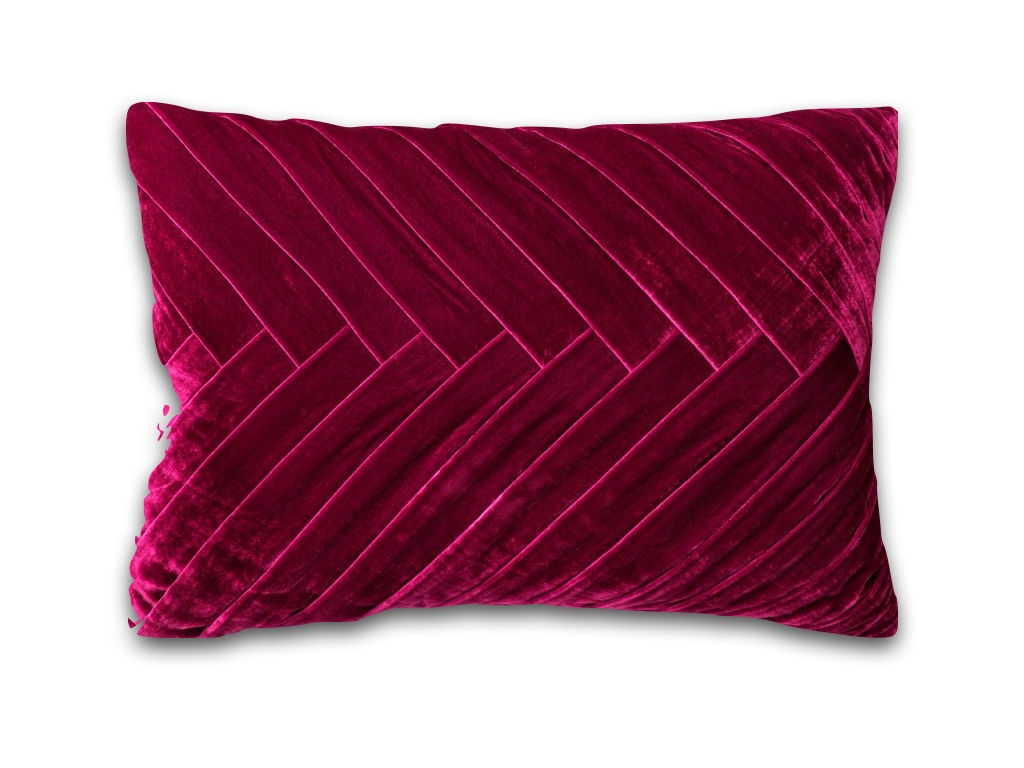 Merlot Pleated Velvet Pillow