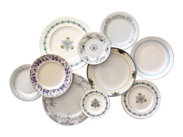 Blue Vintage China Plates - Dinner