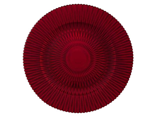 Ruby Red Glass Charger Plates