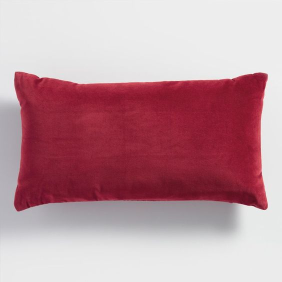 Red Velvet Lumbar Pillows