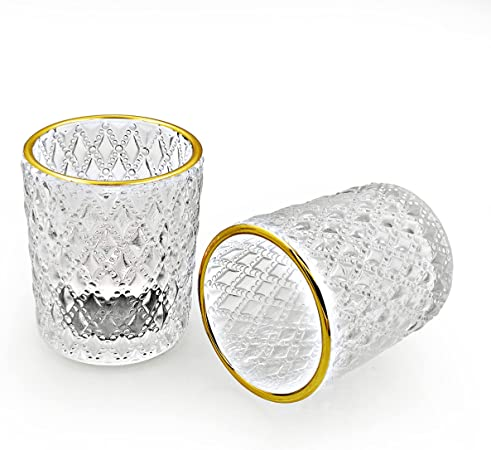 Gold Rimmed Glass Votives