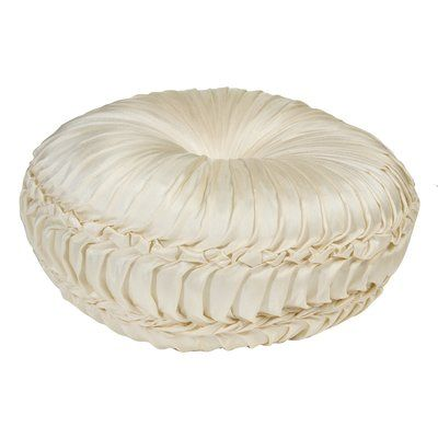 Large Ivory Round Pintucked Pillow