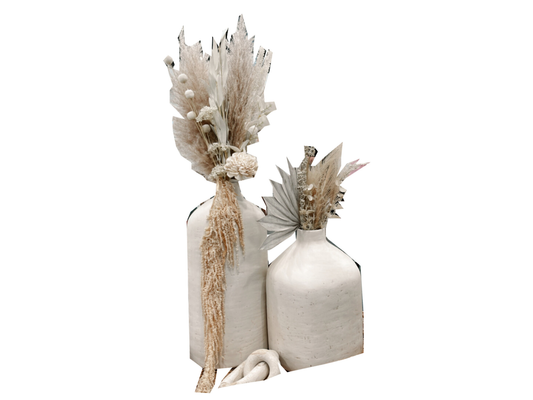 Distressed Ceramic Vase Duo