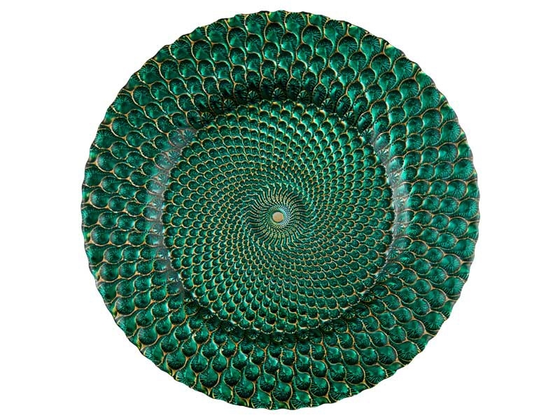 Emerald Green Glass Charger Plates