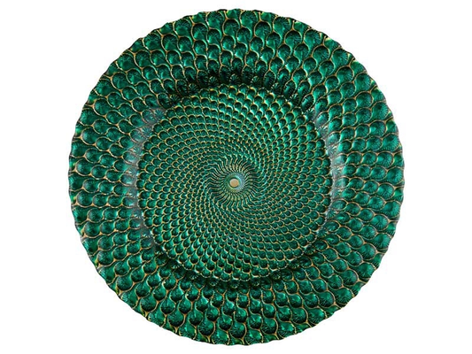 Emerald Green Glass Charger Plates