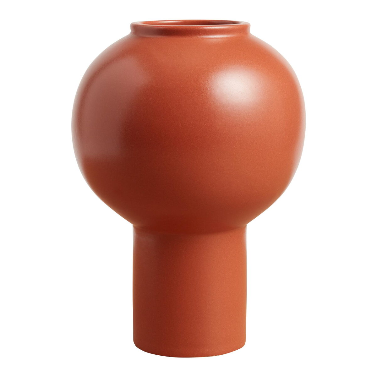 Terracotta Bulb Pedestal Vase