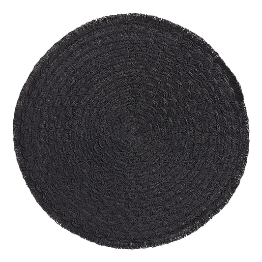 Black Braided Round Placemat Charger