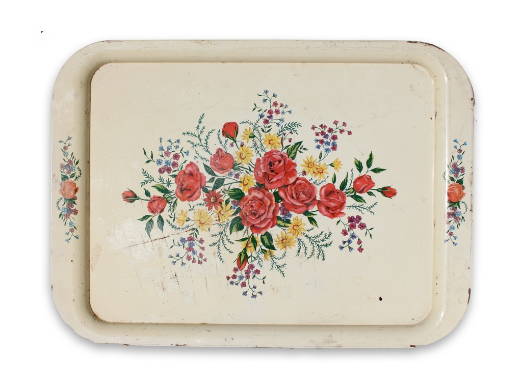 Vintage Floral Tin Tray