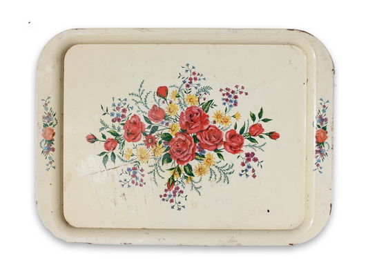 Vintage Floral Tin Tray