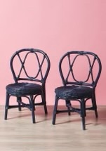 Children's Wicker Chairs - Navy