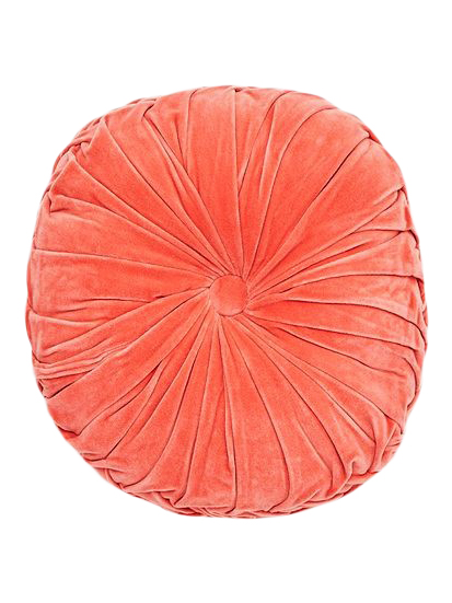 Coral Pink Pintuck Round Pillows