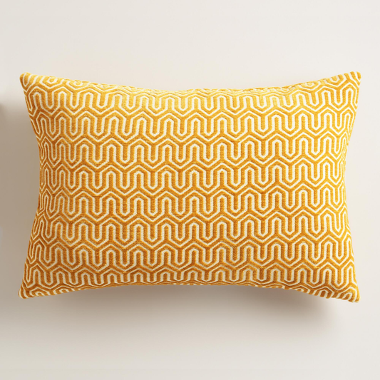 Golden Yellow Geo Pillow