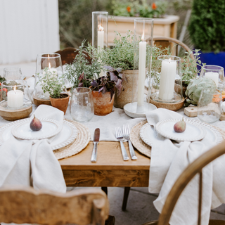 Wood Base Glass Hurricane - Medium