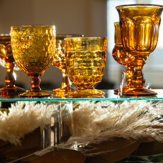 Vintage Amber Goblet