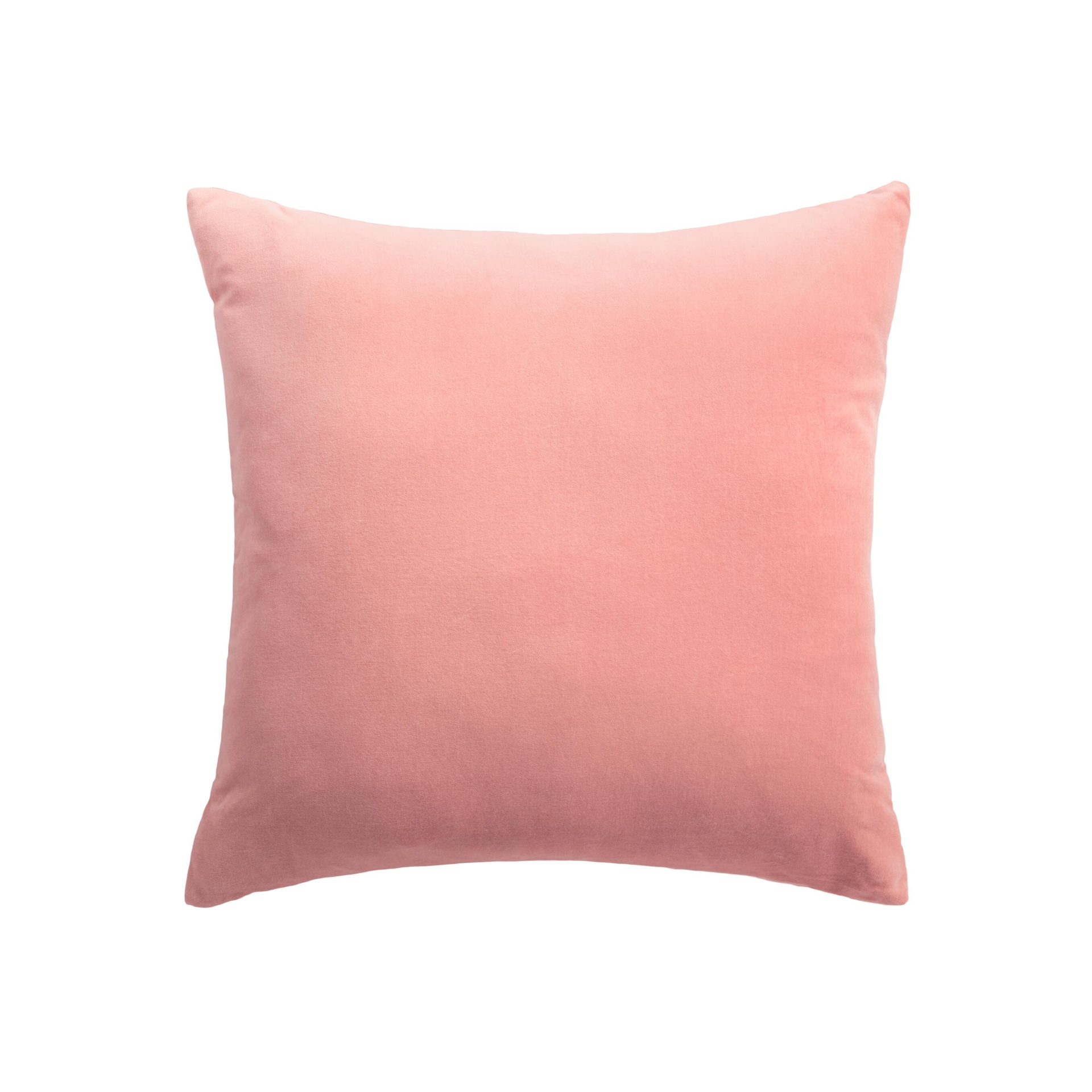 Salmon Pink Velvet Accent Pillow