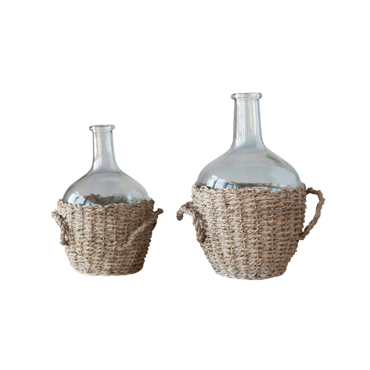 Vintage Bottle with Wicker Basket