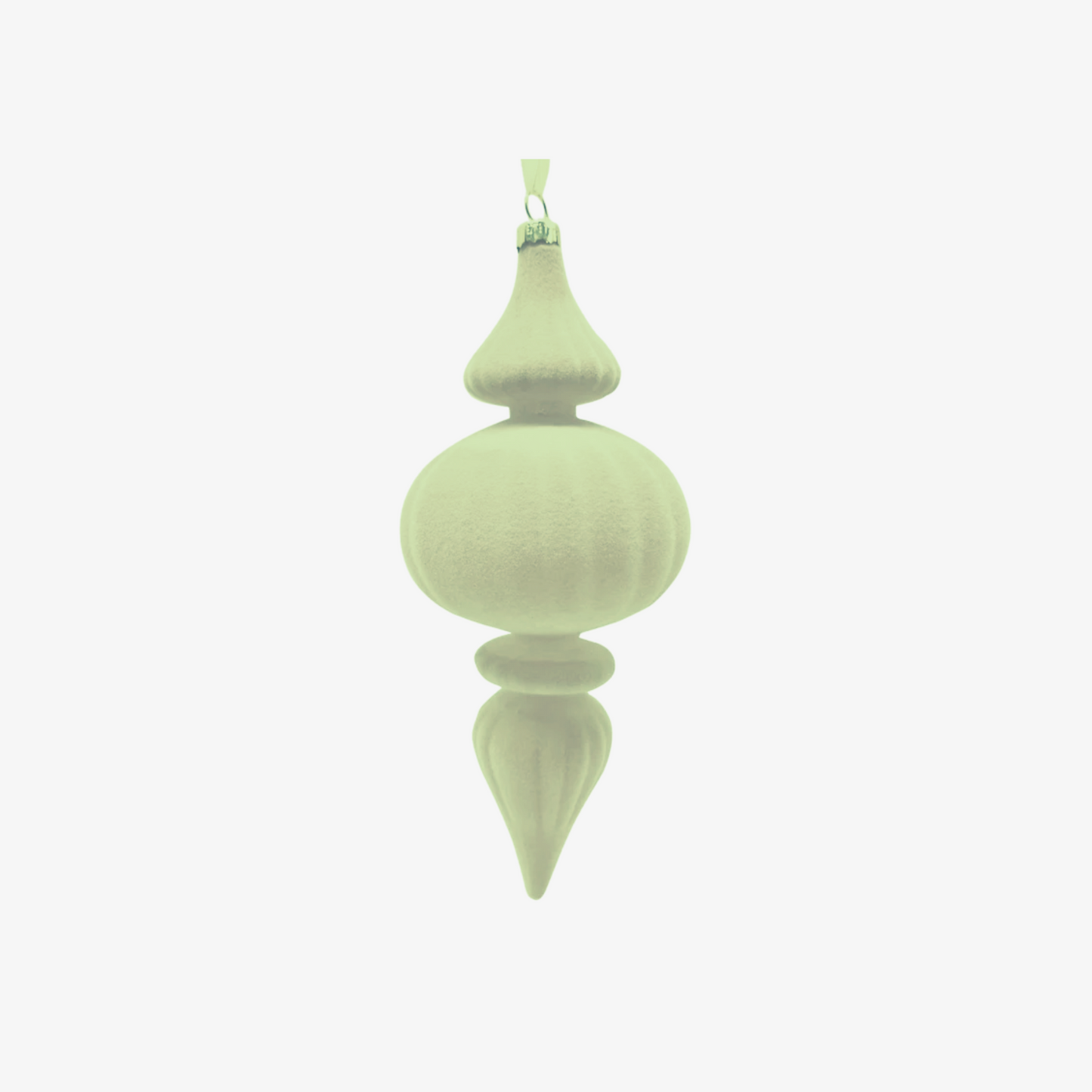 Light Green Flocked Finial Ornament