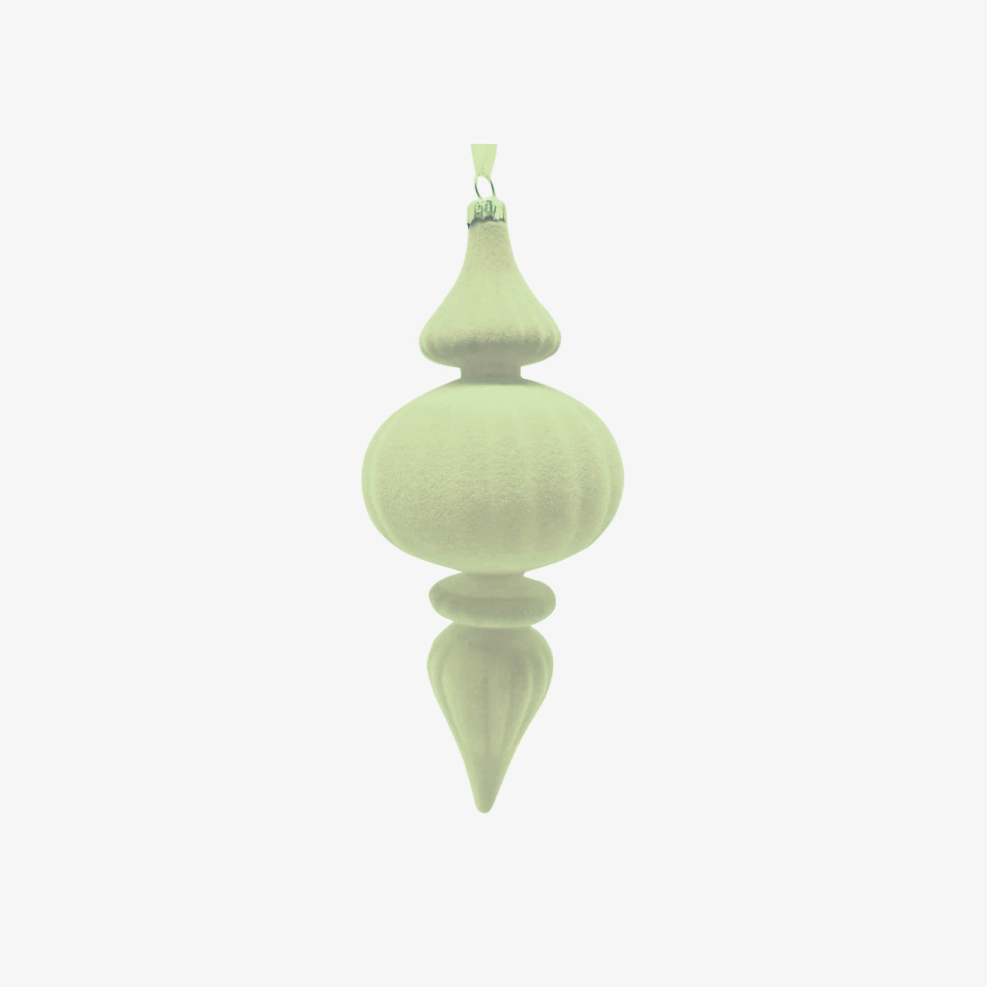 Light Green Flocked Finial Ornament