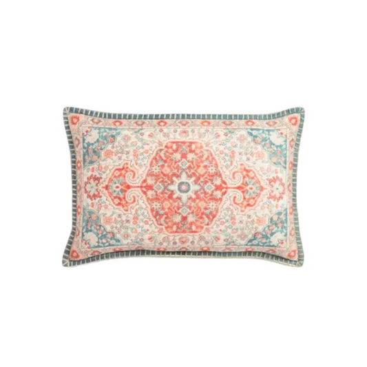 Blue & Rust Pattern Pillow